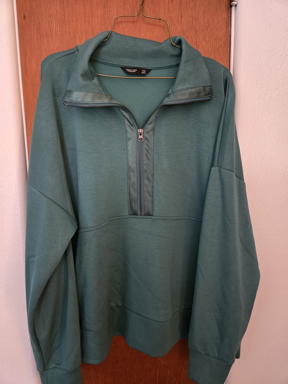 Women's Quarter-Zip Pullover Sweatshirt - Teal